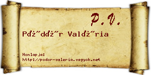 Pödör Valéria névjegykártya
