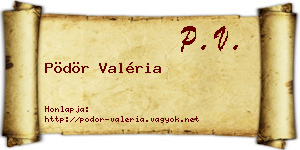 Pödör Valéria névjegykártya